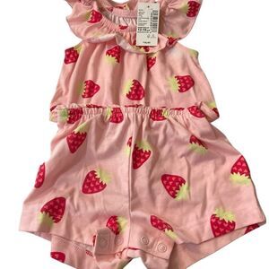 The Children's Place Pink Strawberry One Piece‎